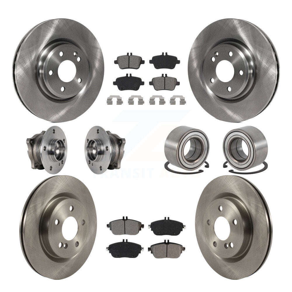 Front Rear Hub Bearing Brake Rotor And Pad Kit (10Pc) For Mercedes-Benz GLA250 CLA250 AWD KBB-124219