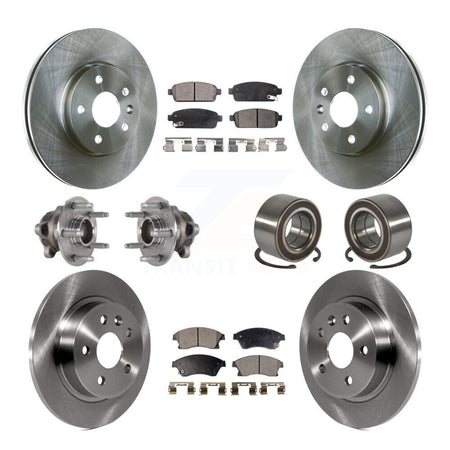 Front Rear Hub Bearing Disc Brake Rotor And Pads Kit (10Pc) For 2016-2017 Chevrolet Sonic KBB-124268