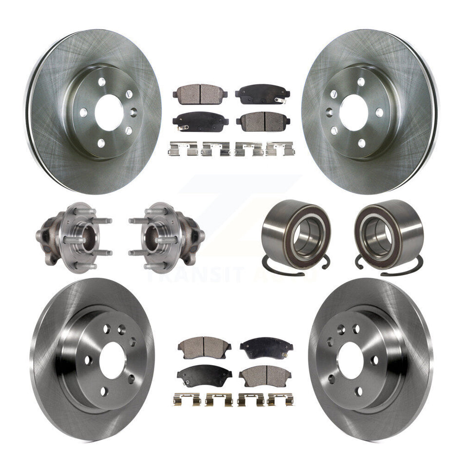 Front Rear Hub Bearing Disc Brake Rotor And Pads Kit (10Pc) For 2016-2017 Chevrolet Sonic KBB-124268