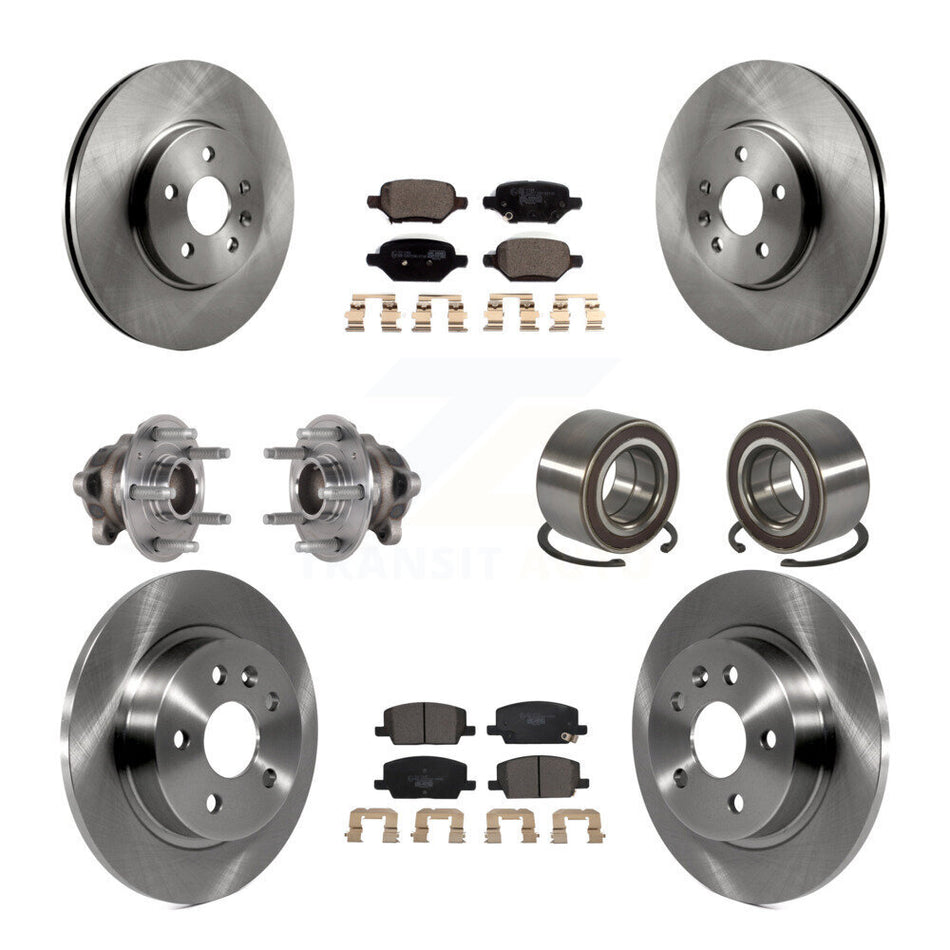 Front Rear Hub Bearing Brake Rotor And Pad Kit (10Pc) For Buick Encore Chevrolet Trax FWD KBB-124269