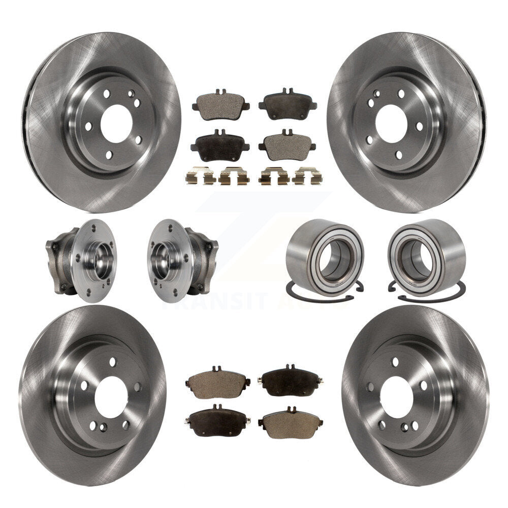 Front Rear Hub Bearing Brake Rotor And Pad Kit (10Pc) For Mercedes-Benz GLA250 CLA250 AWD KBB-124317