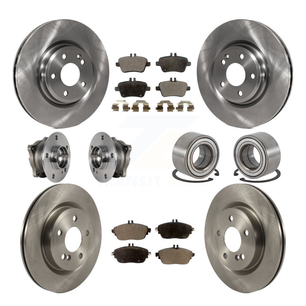 Front Rear Hub Bearing Brake Rotor And Pad Kit (10Pc) For Mercedes-Benz GLA250 CLA250 AWD KBB-124318