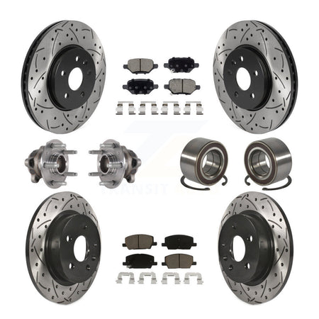 Front Rear Hub Bearing Coated Brake Rotor Pads Kit (10Pc) For Buick Encore Chevrolet Trax KBB-124350