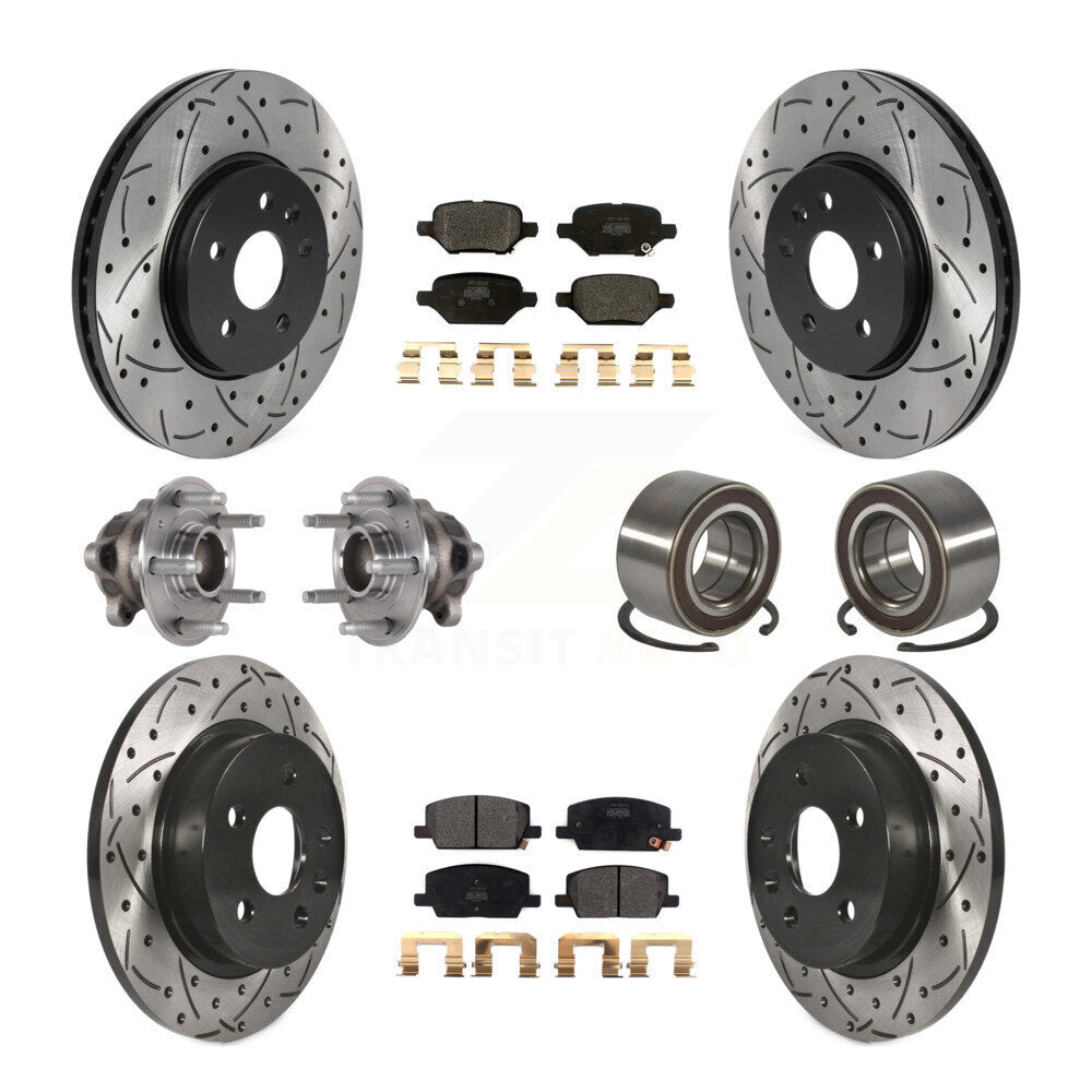 Front Rear Hub Bearing Coated Brake Rotor Pads Kit (10Pc) For Buick Encore Chevrolet Trax KBB-124378