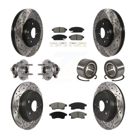 Front Rear Hub Bearing Coated Brake Rotor & Pads Kit (10Pc) For 2016-2017 Chevrolet Sonic KBB-124450