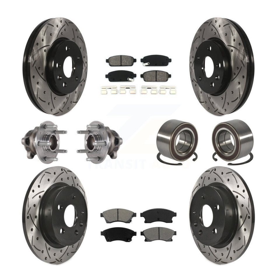 Front Rear Hub Bearing Coated Brake Rotor & Pads Kit (10Pc) For 2016-2017 Chevrolet Sonic KBB-124450