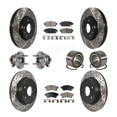 Front Rear Hub Bearing Coated Brake Rotor & Pads Kit (10Pc) For 2016-2017 Chevrolet Sonic KBB-124498