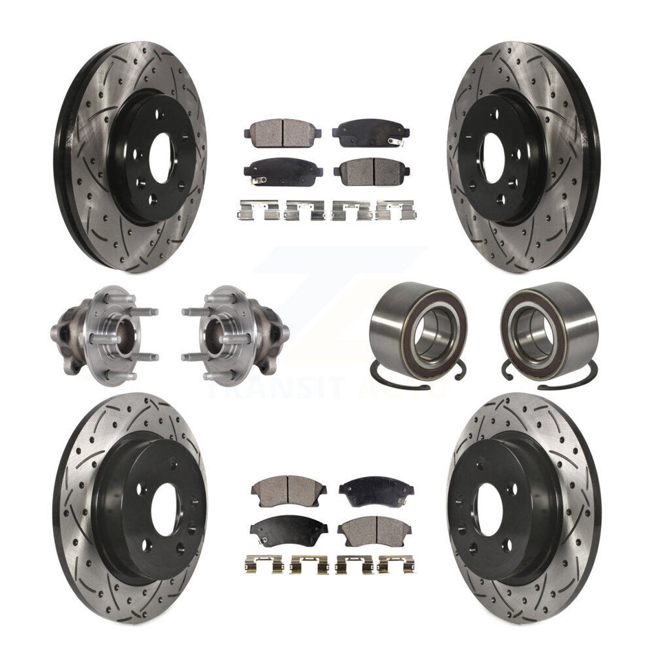 Front Rear Hub Bearing Coated Brake Rotor & Pads Kit (10Pc) For 2016-2017 Chevrolet Sonic KBB-124498