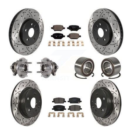 Front Rear Hub Bearing Coated Brake Rotor Pads Kit (10Pc) For Buick Encore Chevrolet Trax KBB-124499