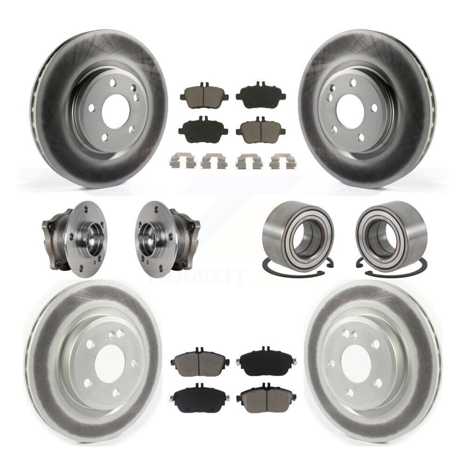 Front Rear Hub Bearing Coated Brake Rotor Pads Kit (10Pc) For Mercedes-Benz GLA250 CLA250 KBB-124577