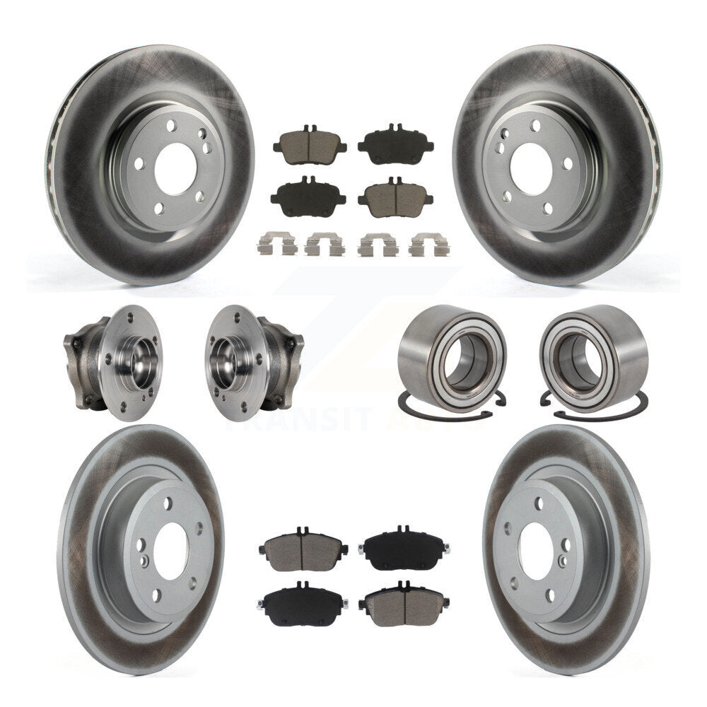 Front Rear Hub Bearing Coated Brake Rotor Pads Kit (10Pc) For Mercedes-Benz GLA250 CLA250 KBB-124579