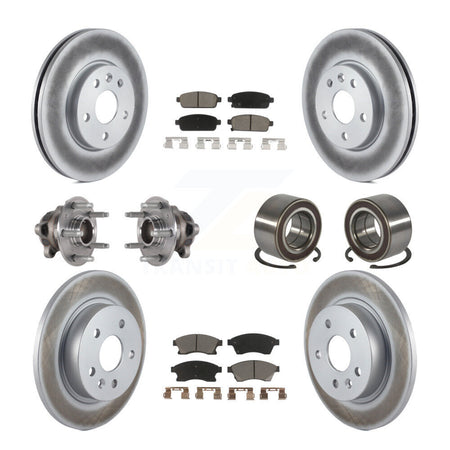 Front Rear Hub Bearing Coated Brake Rotor & Pads Kit (10Pc) For 2016-2017 Chevrolet Sonic KBB-124581