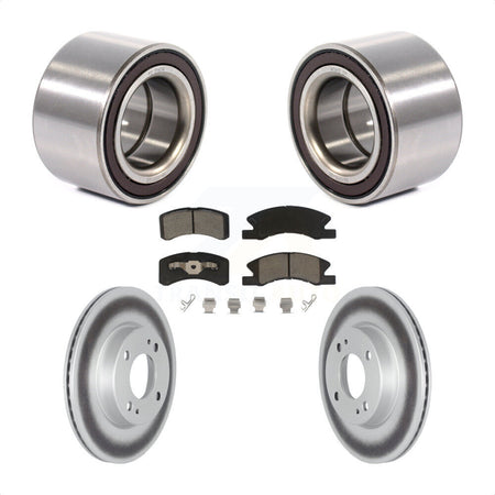 Front Wheel Bearing Coated Disc Brake Rotor & Pads Kit For 2017-2022 Mitsubishi Mirage G4 KBB-124593