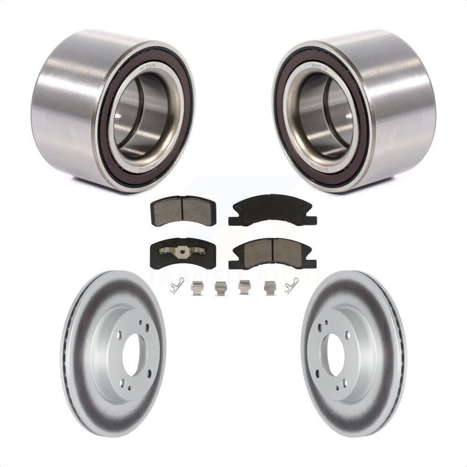 Front Wheel Bearing Coated Disc Brake Rotor & Pads Kit For 2017-2022 Mitsubishi Mirage G4 KBB-124593