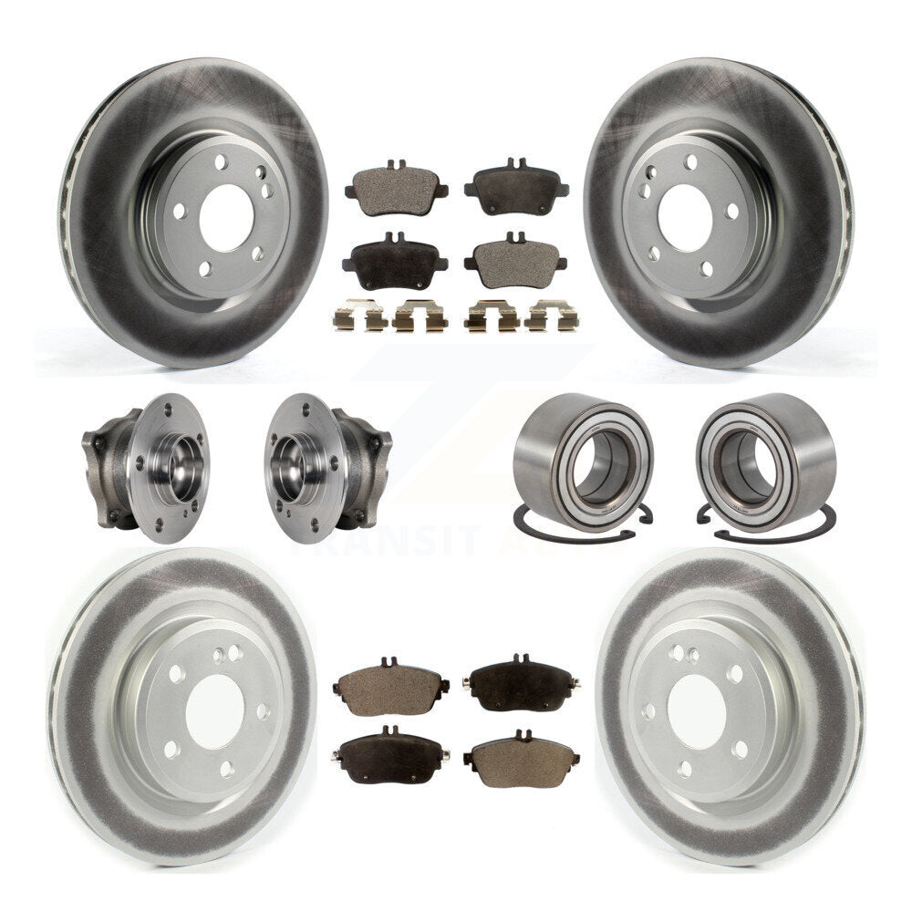 Front Rear Hub Bearing Coated Brake Rotor Pads Kit (10Pc) For Mercedes-Benz GLA250 CLA250 KBB-124626