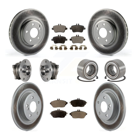 Front Rear Hub Bearing Coated Brake Rotor Pads Kit (10Pc) For Mercedes-Benz GLA250 CLA250 KBB-124628