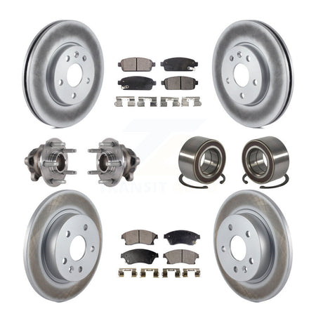 Front Rear Hub Bearing Coated Brake Rotor & Pads Kit (10Pc) For 2016-2017 Chevrolet Sonic KBB-124638