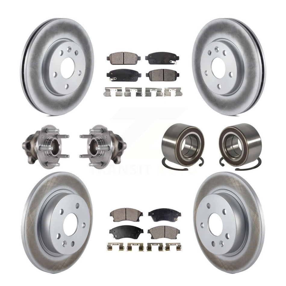 Front Rear Hub Bearing Coated Brake Rotor & Pads Kit (10Pc) For 2016-2017 Chevrolet Sonic KBB-124638