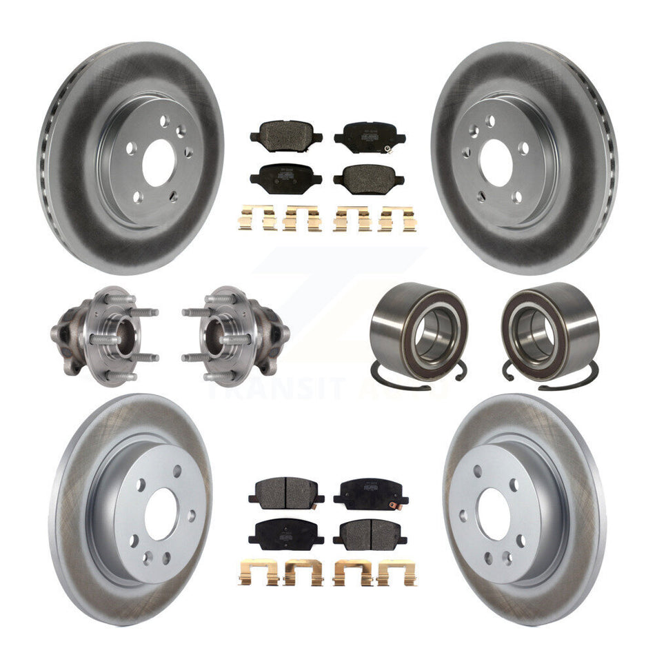 Front Rear Hub Bearing Coated Brake Rotor Pads Kit (10Pc) For Buick Encore Chevrolet Trax KBB-124639
