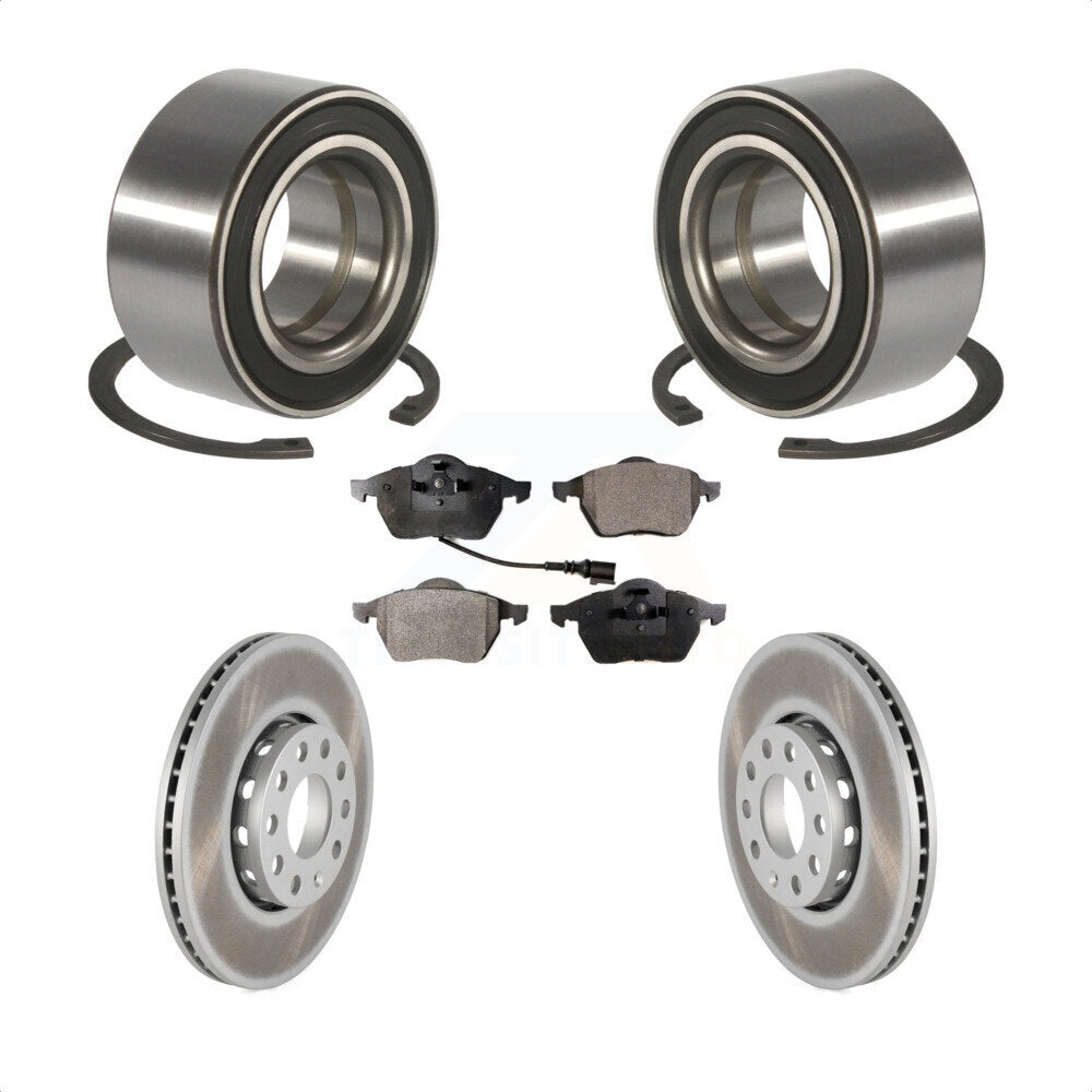 Front Wheel Bearing Coated Disc Brake Rotors And Pads Kit For Audi A6 Quattro 100 KBB-124714