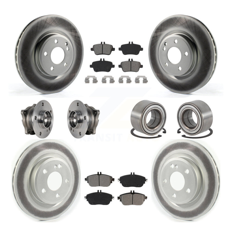 Front Rear Hub Bearing Coated Brake Rotor Pads Kit (10Pc) For Mercedes-Benz GLA250 CLA250 KBB-124737