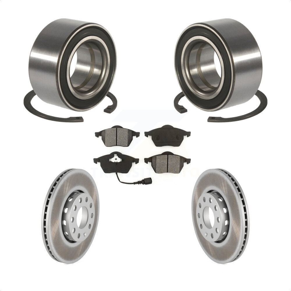 Front Wheel Bearing Coated Disc Brake Rotors And Pads Kit For Audi A6 Quattro 100 KBB-124803