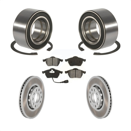 Front Wheel Bearing Coated Disc Brake Rotors And Pads Kit For Audi A6 Quattro 100 KBB-124803