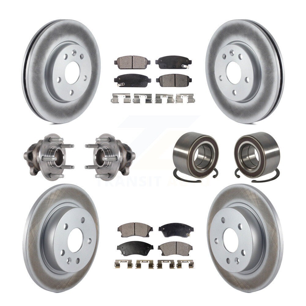 Front Rear Hub Bearing Coated Brake Rotor & Pads Kit (10Pc) For 2016-2017 Chevrolet Sonic KBB-124892