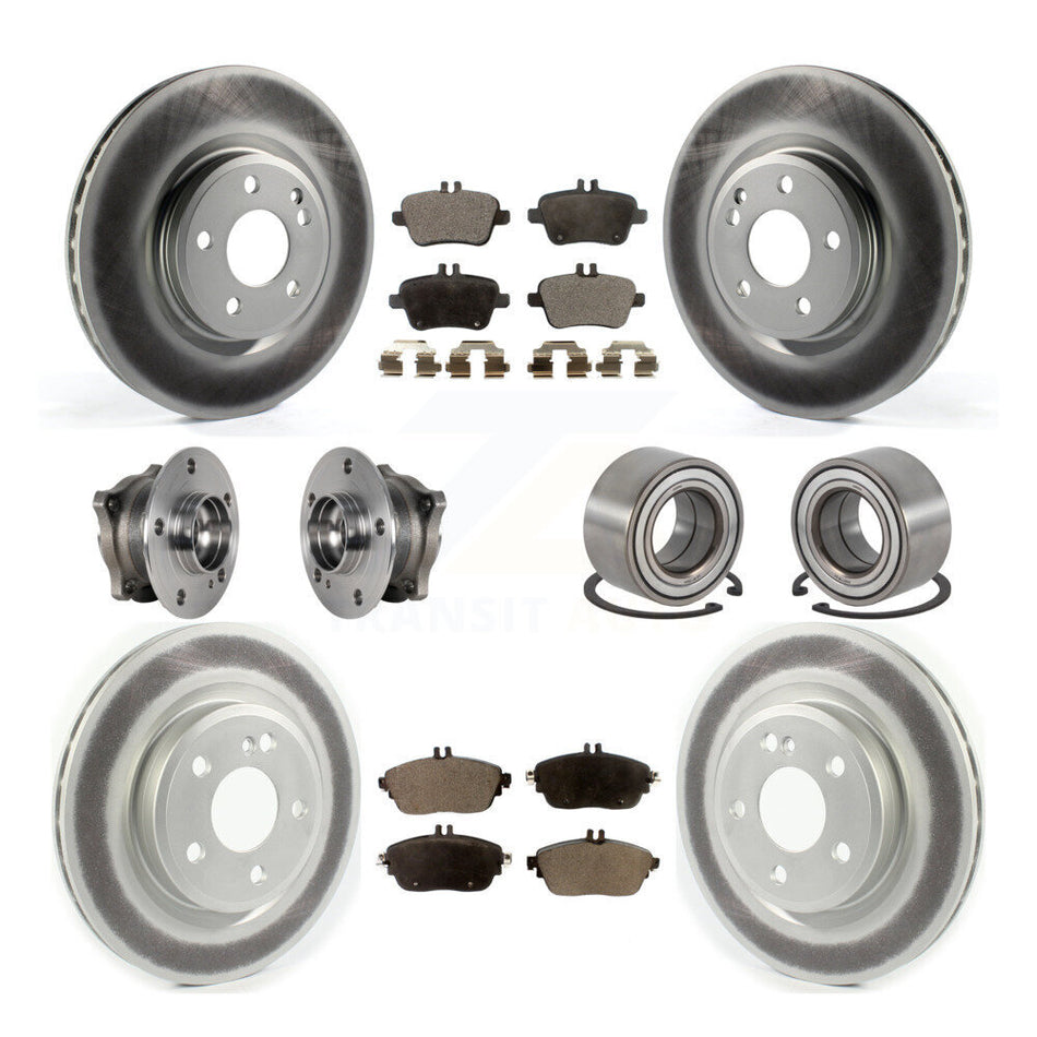 Front Rear Hub Bearing Coated Brake Rotor Pads Kit (10Pc) For Mercedes-Benz GLA250 CLA250 KBB-124900
