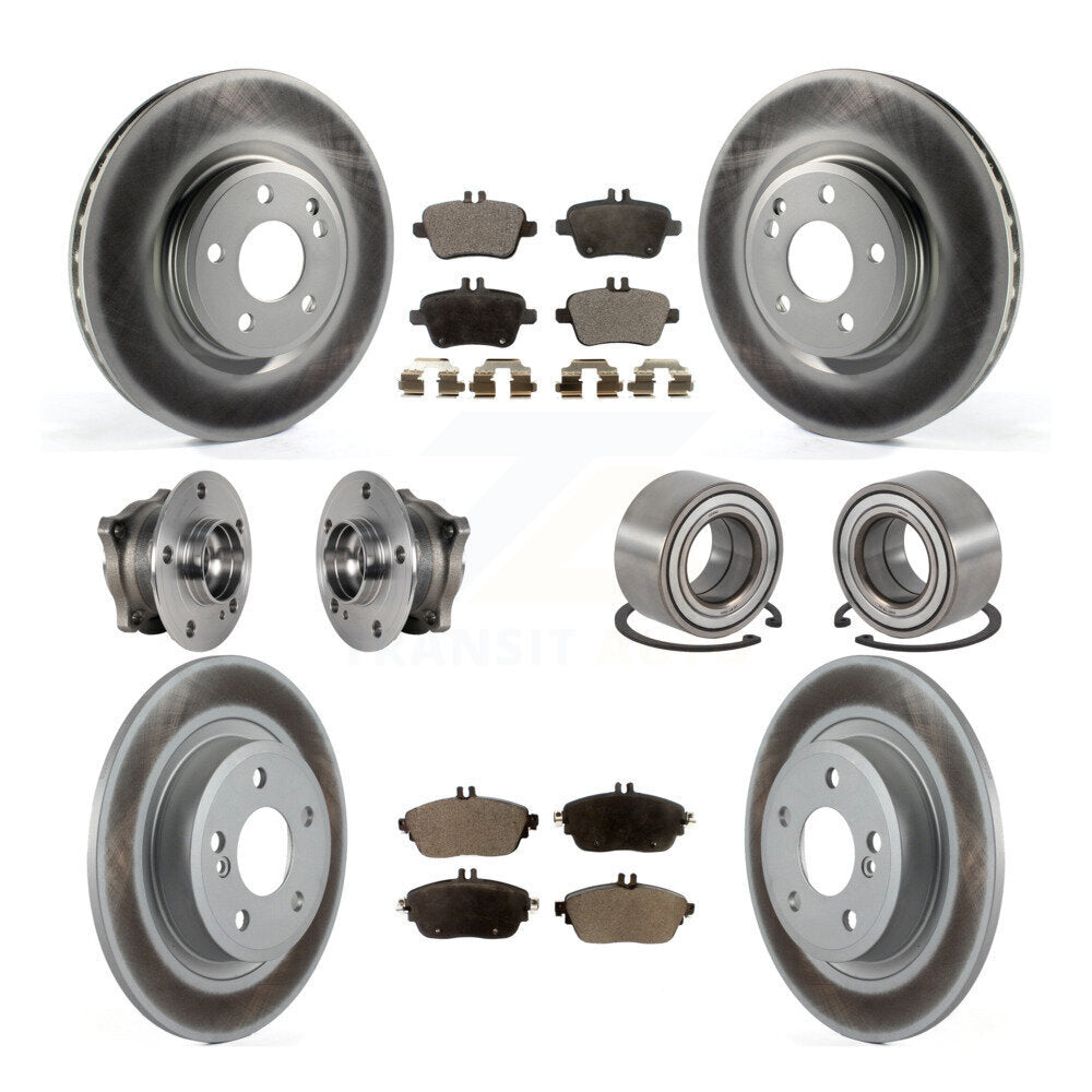 Front Rear Hub Bearing Coated Brake Rotor Pads Kit (10Pc) For Mercedes-Benz GLA250 CLA250 KBB-124902