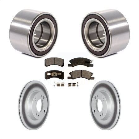 Front Wheel Bearing Coated Disc Brake Rotor & Pads Kit For 2017-2022 Mitsubishi Mirage G4 KBB-124909