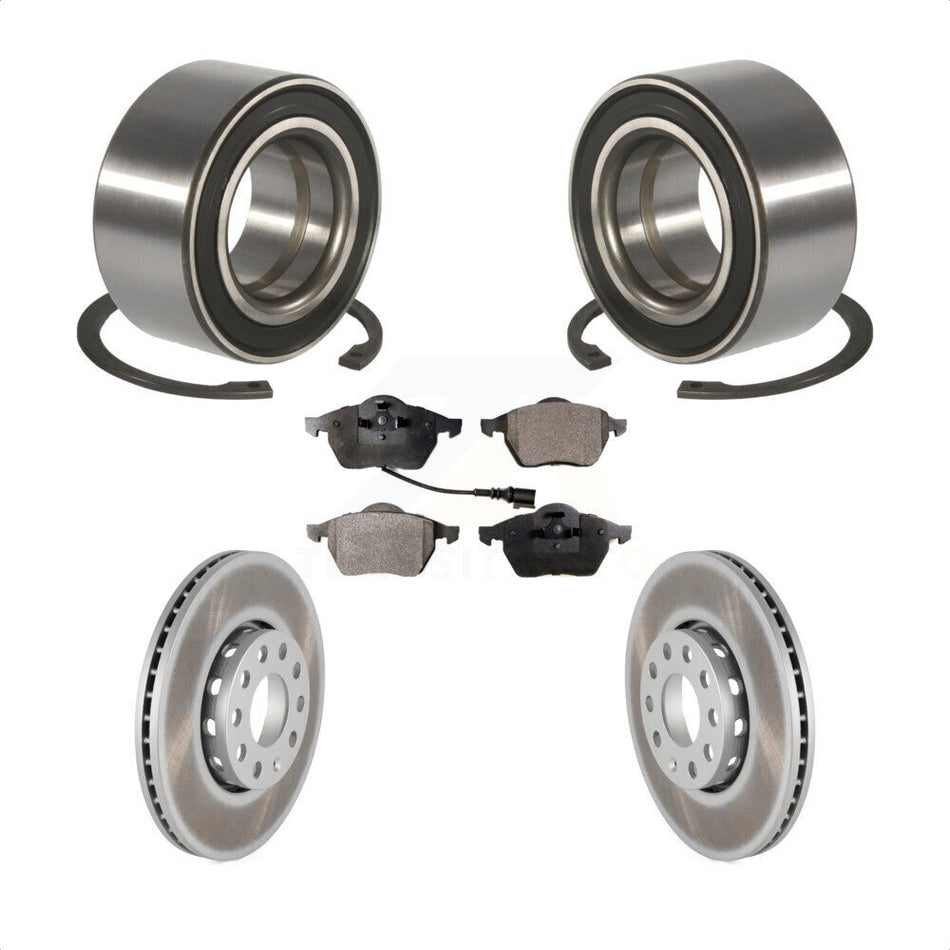 Front Wheel Bearing Coated Disc Brake Rotors And Ceramic Pads Kit For Audi A6 Quattro 100 KBB-124919