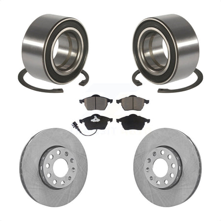 Front Wheel Bearing Disc Brake Rotors And Ceramic Pads Kit For Audi A6 Quattro 100 KBB-124968