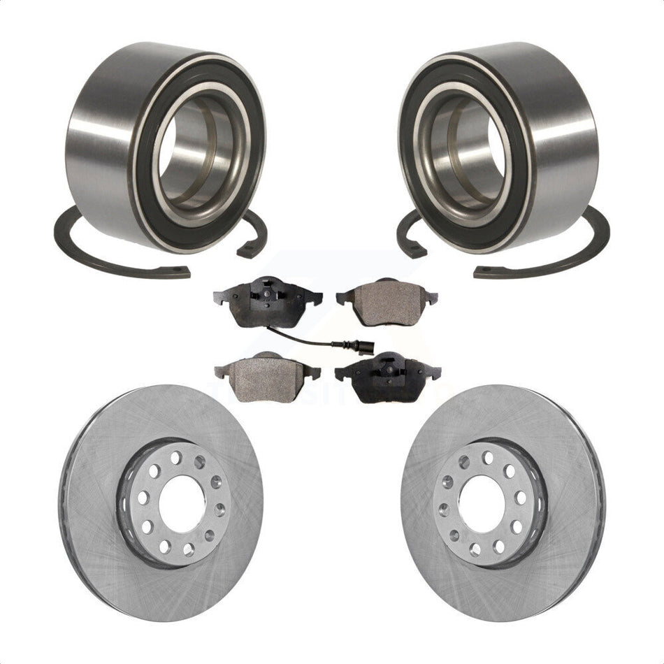 Front Wheel Bearing Disc Brake Rotors And Semi-Metallic Pads Kit For Audi A6 Quattro 100 KBB-124996