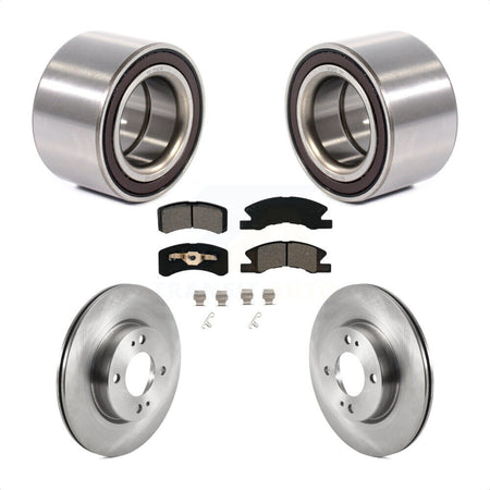 Front Wheel Bearing Disc Brake Rotors And Pads Kit For 2017-2022 Mitsubishi Mirage G4 KBB-125027