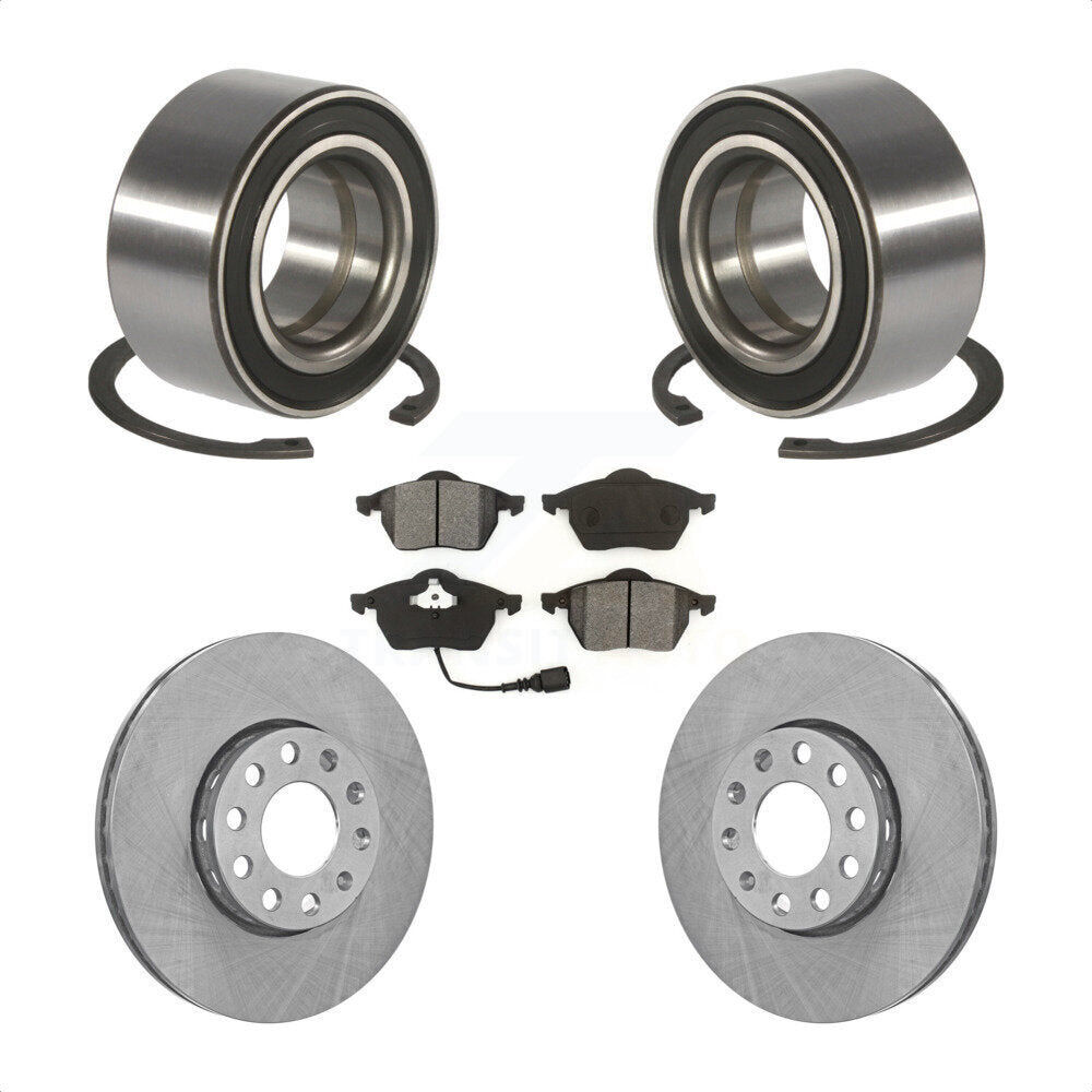 Front Wheel Bearing Disc Brake Rotors And Semi-Metallic Pads Kit For Audi A6 Quattro 100 KBB-125029