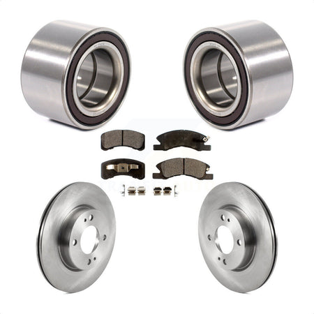 Front Wheel Bearing Disc Brake Rotors And Pads Kit For 2017-2022 Mitsubishi Mirage G4 KBB-125070