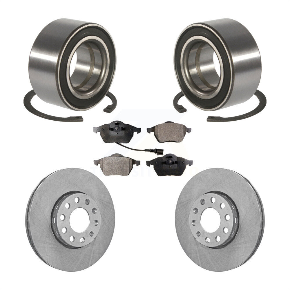 Front Wheel Bearing Disc Brake Rotors And Ceramic Pads Kit For Audi A6 Quattro 100 KBB-125073