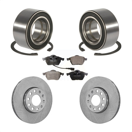 Front Wheel Bearing Disc Brake Rotors And Ceramic Pads Kit For Audi A6 Quattro 100 KBB-125073