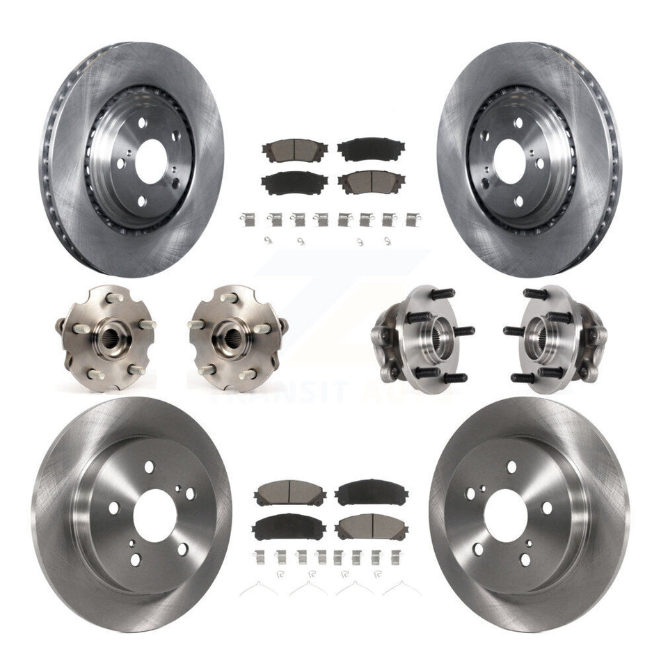 Front Rear Hub Bearing Disc Brake Rotor And Pads Kit (10Pc) For Lexus NX300 NX200t NX300h KBB-125123