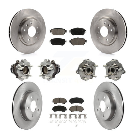 Front Rear Hub Bearing Disc Brake Rotor And Pad Kit (10Pc) For Nissan Rogue Sport Qashqai KBB-125127