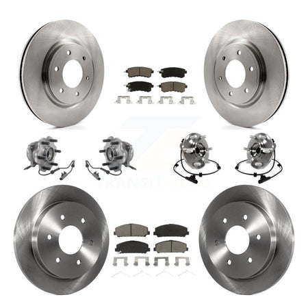 Front Rear Hub Bearing Brake Rotor Pads Kit (10Pc) For Nissan Armada AWD With Solid KBB-125131
