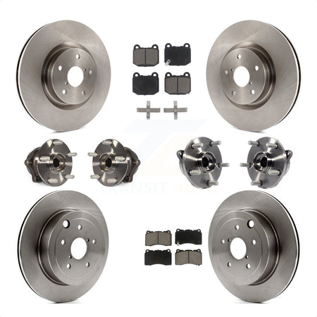 Front Rear Hub Bearings Disc Brake Rotors And Pads Kit (10Pc) For Subaru Impreza WRX STI KBB-125138