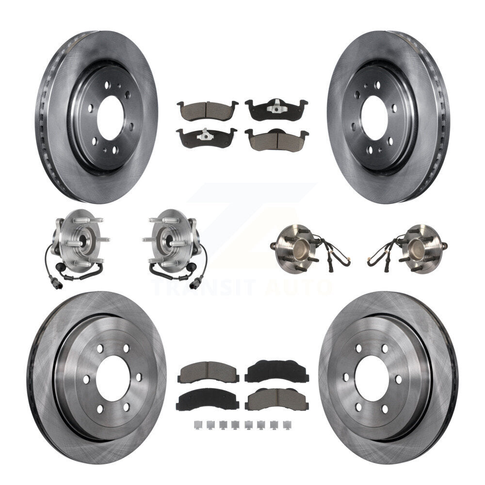 Front Rear Hub Bearing Brake Rotor & Pad Kit (10Pc) For Ford Expedition Lincoln Navigator KBB-125160