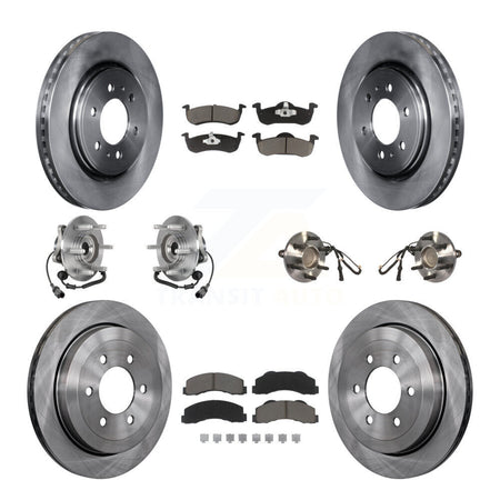 Front Rear Hub Bearing Brake Rotor & Pad Kit (10Pc) For Ford Expedition Lincoln Navigator KBB-125160