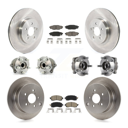 Front Rear Hub Bearing Disc Brake Rotors And Ceramic Pads Kit (10Pc) For Subaru Crosstrek KBB-125171