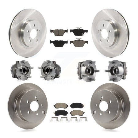 Front Rear Hub Bearing Brake Rotor & Pads Kit (10Pc) For 2020 Subaru Crosstrek GAS engine KBB-125172