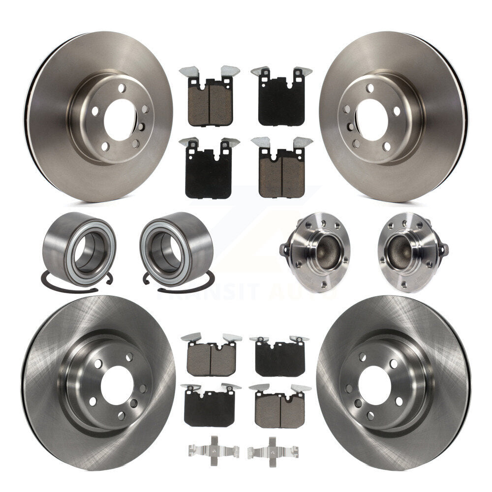 Front Rear Wheel Hub Bearing Disc Brake Rotor And Pad Shoe Kit (10Pc) For BMW M235i M240i KBB-125178