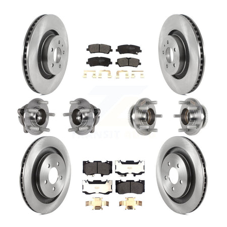 Front Rear Hub Bearing Brake Rotor Pads Kit (10Pc) For Ford Mustang Without Brembo Brakes KBB-125195