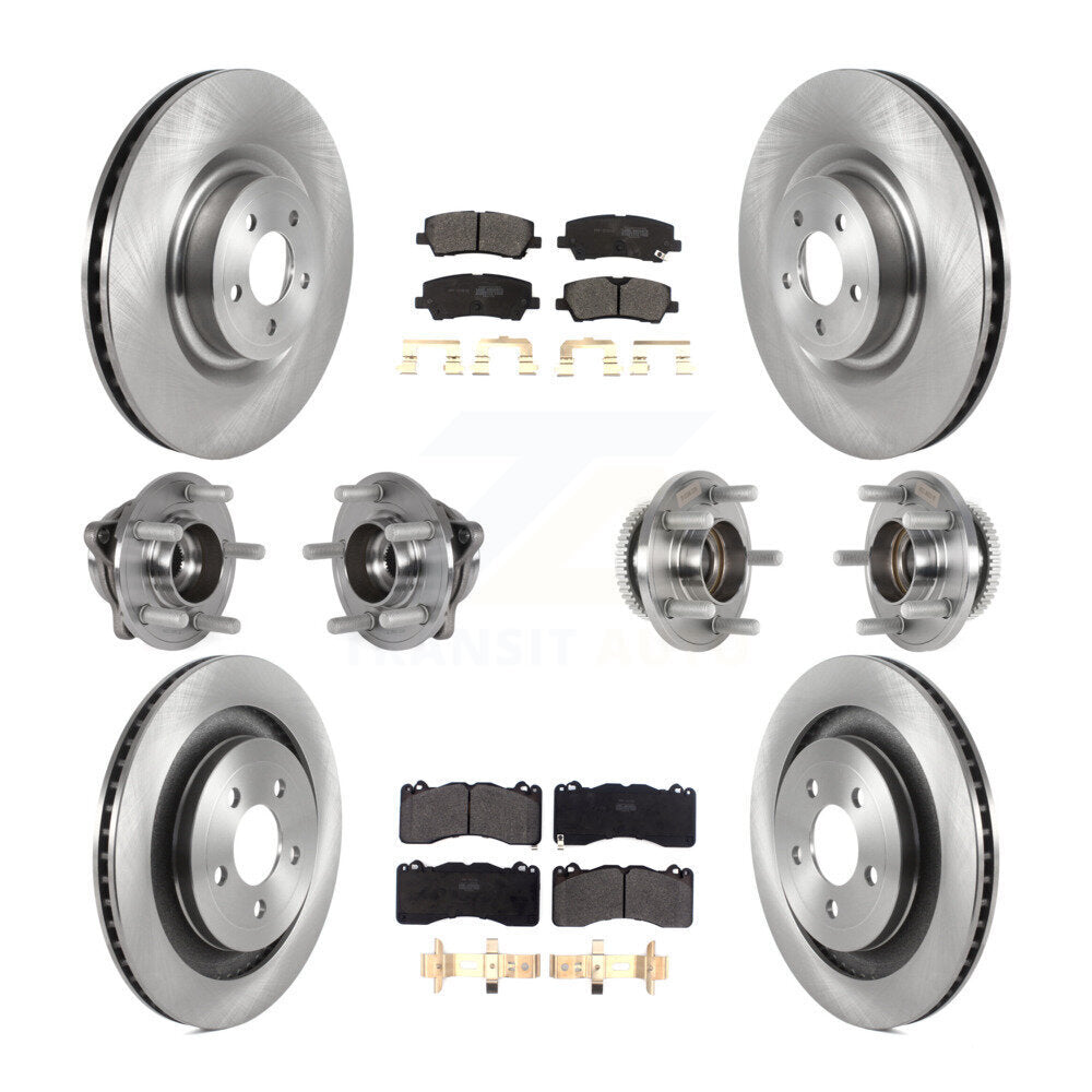 Front Rear Hub Bearing Brake Rotor And Pad Kit (10Pc) For Ford Mustang With Brembo Brakes KBB-125197